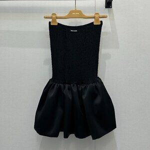 MiuMiu Micro Logo Strapless Puff Dress